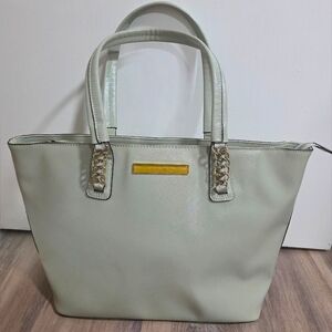 Valentino By Mario Valentino Light Mint Leather Tote - Gently Used